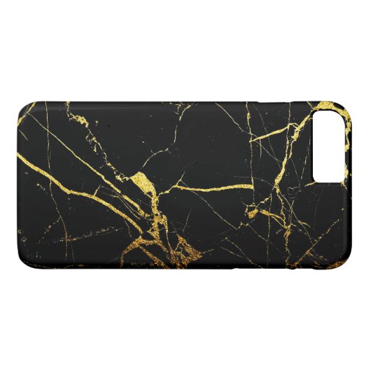 Black Gold Modern Marble Pattern Barely Case-Mate iPhone Case (Achterkant (Horizontaal))