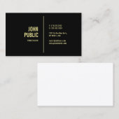 Black Gold Modern Minimalist Elegant Sjabloon Visitekaartje (Voorkant / Achterkant)