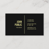 Black Gold Modern Minimalist Elegant Sjabloon Visitekaartje (Voorkant)