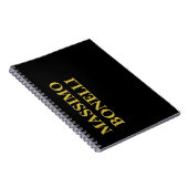 Black Gold Modern Minimalist Elegant Your Name Notitieboek (Rechterzijde)