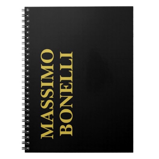 Black Gold Modern Minimalist Elegant Your Name Notitieboek (Voorkant)