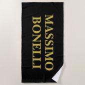 Black Gold Modern Minimalist Elegant Your Name Strandlaken (Voorkant)