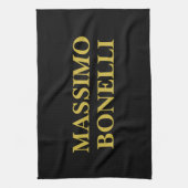 Black Gold Modern Minimalist Elegant Your Name Theedoek (Verticaal)