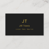 Black gold modern minimalist visitekaartje (Voorkant)