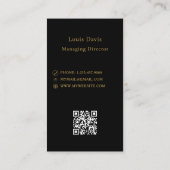Black gold modern minimialst corporate logo visitekaartje (Achterkant)