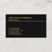 Black Gold Modern Monogram Elegant Professional Visitekaartje (Achterkant)
