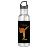 Black Gold Modern Name Japans Karate Silhouette Waterfles (Voorkant)