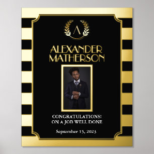 Black Gold Modern Photo is goed uitgevoerd Folie Afdrukken