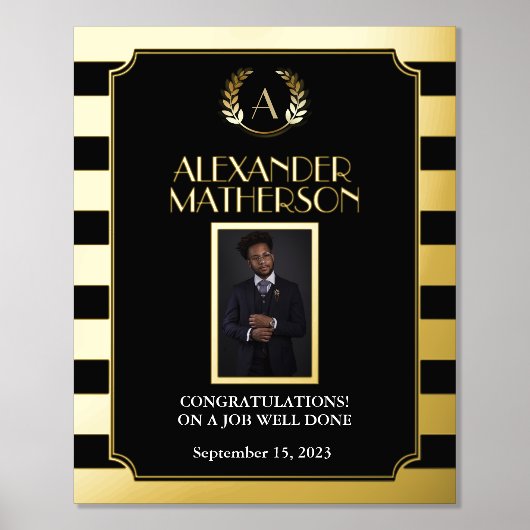 Black Gold Modern Photo is goed uitgevoerd Folie Afdrukken (Voorkant)