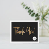 Black Gold Modern Small Business Discount aanbiedi Bedankkaart (Staand voorkant)