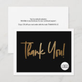Black Gold Modern Small Business Discount aanbiedi Bedankkaart (Voorkant / Achterkant)