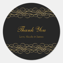 Black & Gold Modern Swirl Elegant