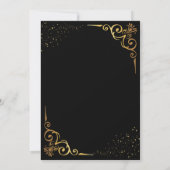 Black Gold Modern Wedding Uitnodiging (Achterkant)