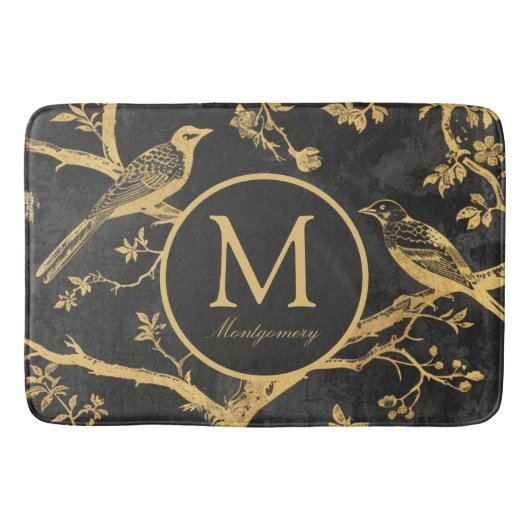 Black Gold Monogram Badmat (Voorkant)