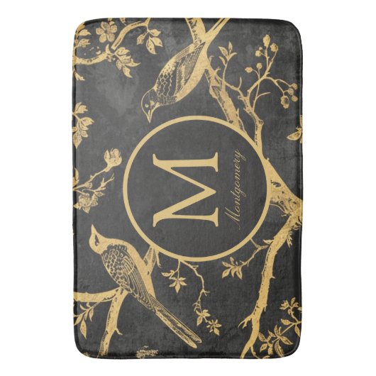 Black Gold Monogram Badmat (Voorkant Verticaal)