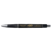 Black Gold Monogram Business Logo Pen (Voorkant)
