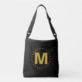Black Gold Monogram Crossbody Tas