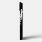 Black Gold Monogram Elegant Modern Greenery Case-Mate iPhone Case (Achterkant / Links)