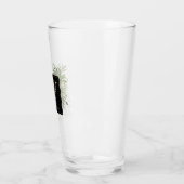 Black Gold Monogram Elegant Modern Greenery Glas (Links)