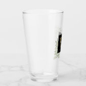 Black Gold Monogram Elegant Modern Greenery Glas (Rechts)