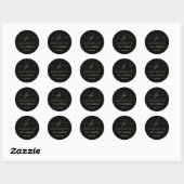 Black Gold Monogram Envelope-zegels Ronde Sticker (Vel)