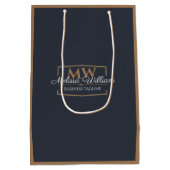 Black Gold Monogram Medium Cadeauzakje (Achterkant)
