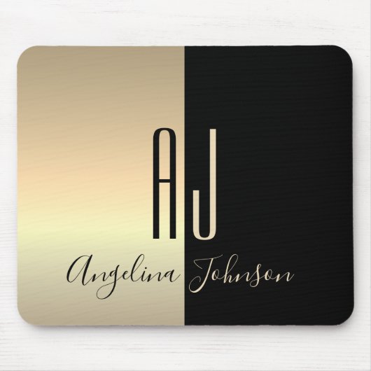 Black Gold Monogram Muismat (Voorkant)