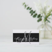 Black Gold Monogram Professional-Visitekaartjes Visitekaartje (Staand voorkant)