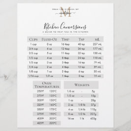 Black Gold Monogram Recipe Kitchen Conversies