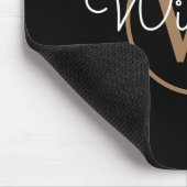 Black Gold Monogram Script Name Muismat (Hoek)