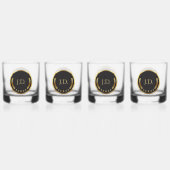 Black & Gold Monogram Whiskey Glass | Poker Whisky Glas (Voorkant)