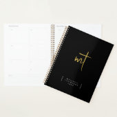 Black Gold Monogrammed Initialen Script Appointing Planner (Display)