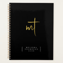 Black Gold Monogrammed Initialen Script Appointing