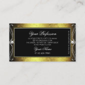 Black Gold Mosaic  Ornament Sparkle Diamonds Visitekaartje (Achterkant)