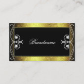 Black Gold Mosaic  Ornament Sparkle Diamonds Visitekaartje (Voorkant)