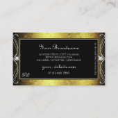 Black Gold Mosaic  Sparkle Diamonds Initialen Visitekaartje (Achterkant)