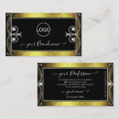 Black Gold Mosaic  Sparkle Diamonds Voeg Logo toe Visitekaartje (Voorkant / Achterkant)