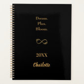 Black gold motivational quote 2026 planner (Voorkant)