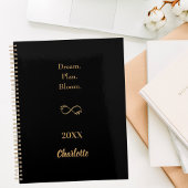 Black gold motivational quote 2026 planner