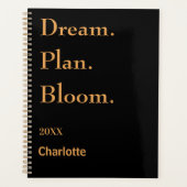 Black gold motivational quote 2026 planner (Voorkant)