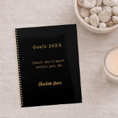 Black gold motivational quote goals planner