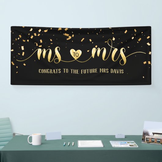 Black Gold Ms tegen Mrs. Vrijgezellenfeest Banner (Beurs)