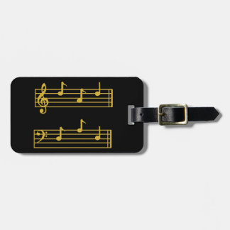 BLACK GOLD MUSIC LOVER DAD TREBLE BASS CLEF NOTES BAGAGELABEL