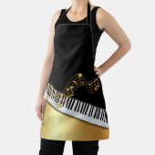 Black Gold Muzieknoten, Piano Keys-Personalized Schort (Insitu)