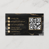 Black Gold Nail Technician QR Code   Visitekaartje (Achterkant)