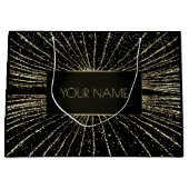 Black Gold Name Luxury Wedding Brand Confetti Groot Cadeauzakje (Voorkant)
