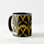 Black Gold Neo Deco Seamless Abstract Art Mok (Voorkant links)