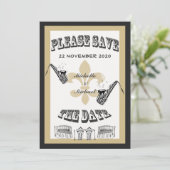 Black Gold New Orleans Jazz Save the Date (Staand voorkant)