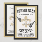 Black Gold New Orleans Jazz Save the Date (Voorkant / Achterkant)