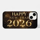 black gold new year phone case iPhone hoesje (Achterkant horizontaal)